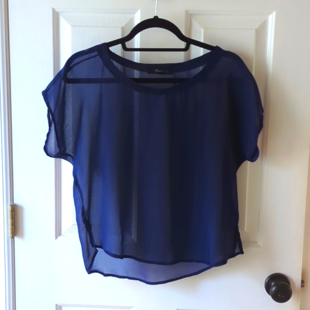 Forever 21 Royal Blue Sheer Top